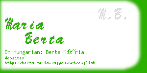 maria berta business card